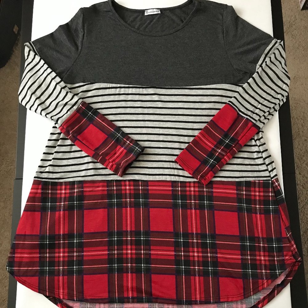 Egs California Mixed Media Hi-Lo Jersey Tunic A-line Size: Small